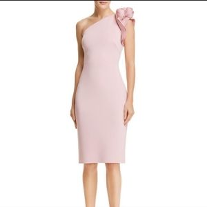 Eliza J Pink Scuba Neoprene Cocktail Dress One Shoulder Rose Size 6